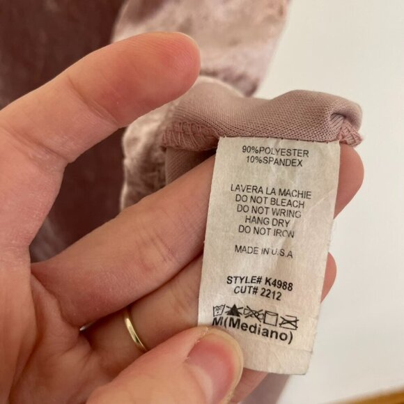 ALLISON JOY EVEREVE Cori Velvet Tank Blush Light Pink Velour Sleeveless Preppy M - Picture 9 of 12